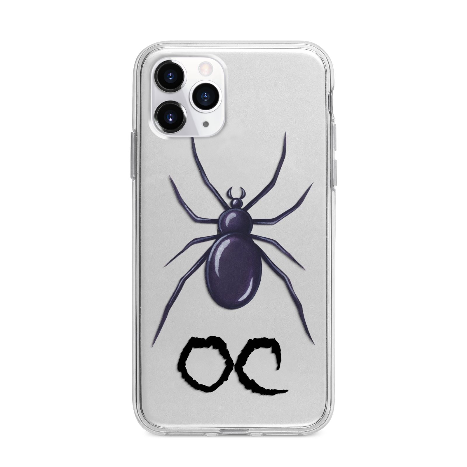 Personalised Halloween Spider Apple iPhone 11 Pro Max in Silver with Bumper Case