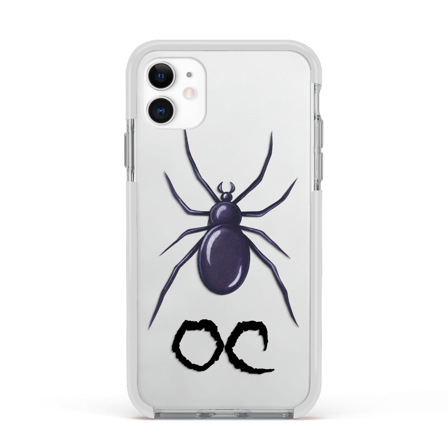 Personalised Halloween Spider Apple iPhone 11 in White with White Impact Case