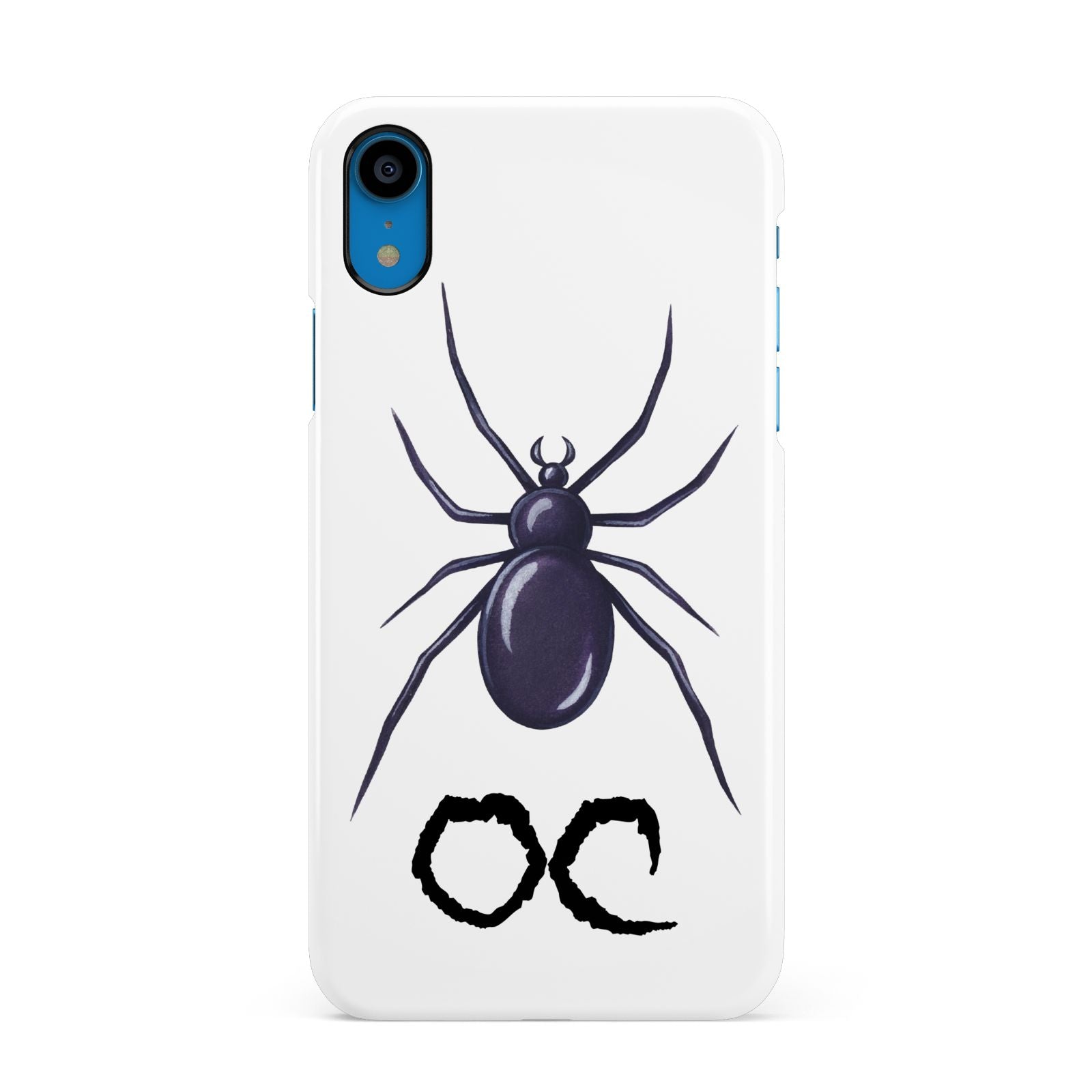 Personalised Halloween Spider Apple iPhone XR Blue 3D Snap Case