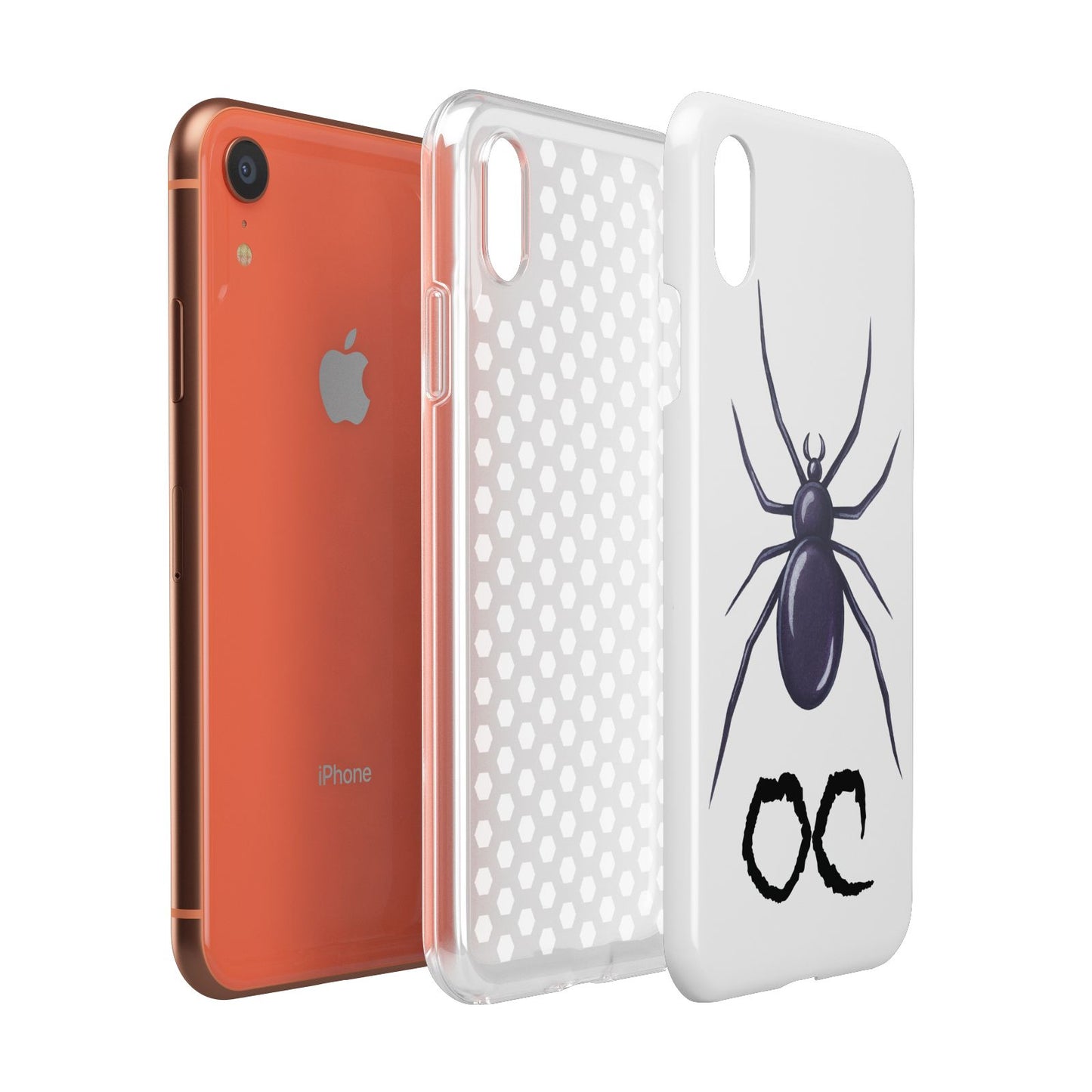 Personalised Halloween Spider Apple iPhone XR Coral 3D Tough Case Expanded view