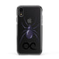 Personalised Halloween Spider Apple iPhone XR Impact Case Black Edge on Black Phone