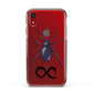Personalised Halloween Spider Apple iPhone XR Impact Case Black Edge on Red Phone