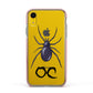 Personalised Halloween Spider Apple iPhone XR Impact Case Pink Edge on Yellow Phone