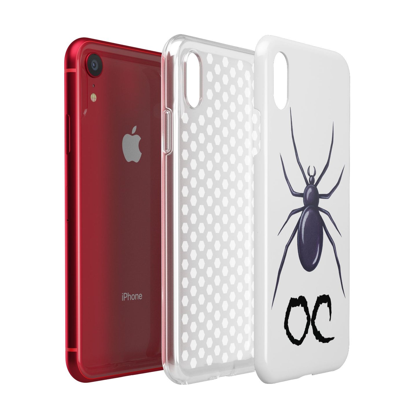 Personalised Halloween Spider Apple iPhone XR Red 3D Tough Case Expanded view