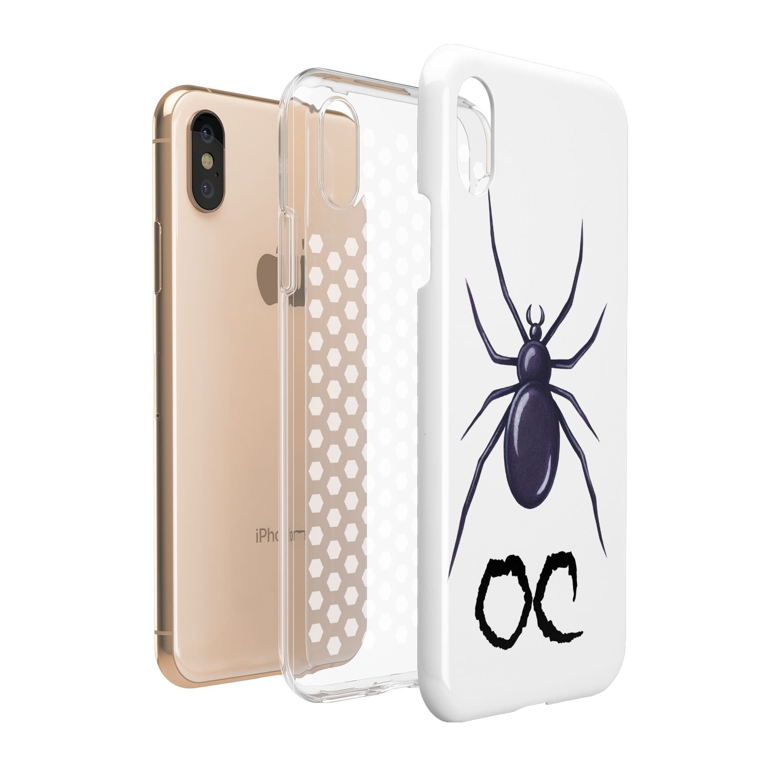 Personalised Halloween Spider Apple iPhone XS 3D Tough Expanded View
