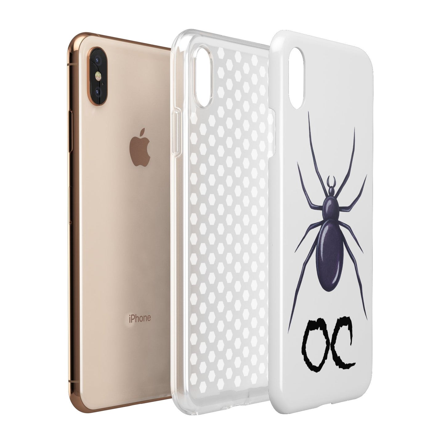 Personalised Halloween Spider Apple iPhone Xs Max 3D Tough Case Expanded View