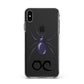 Personalised Halloween Spider Apple iPhone Xs Max Impact Case White Edge on Black Phone