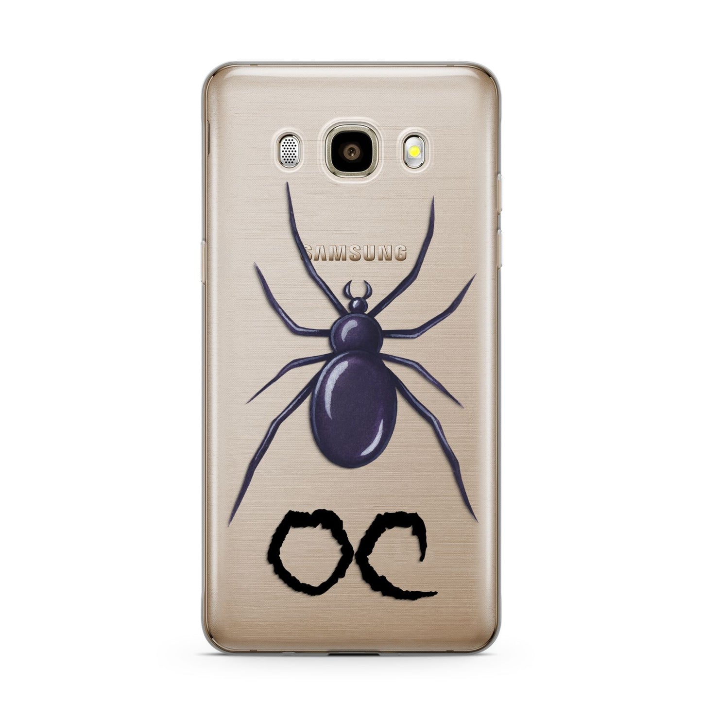 Personalised Halloween Spider Samsung Galaxy J7 2016 Case on gold phone