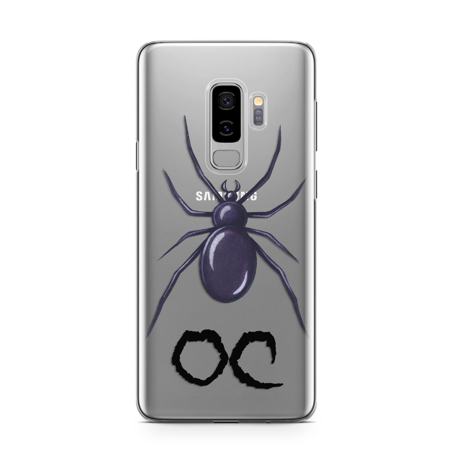 Personalised Halloween Spider Samsung Galaxy S9 Plus Case on Silver phone