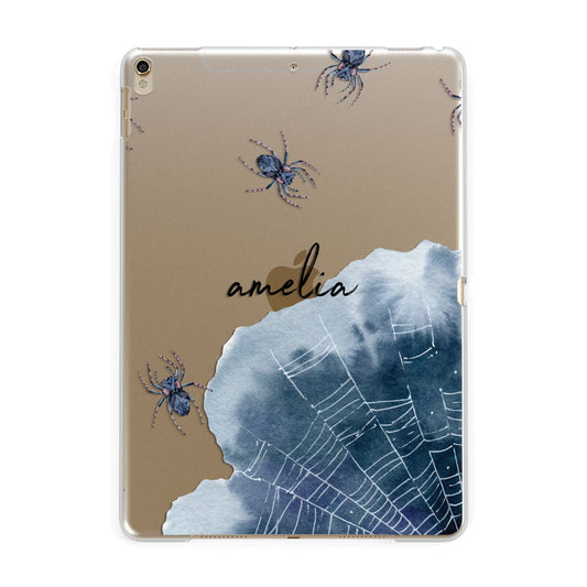 Personalised Halloween Spider Web Apple iPad Gold Case
