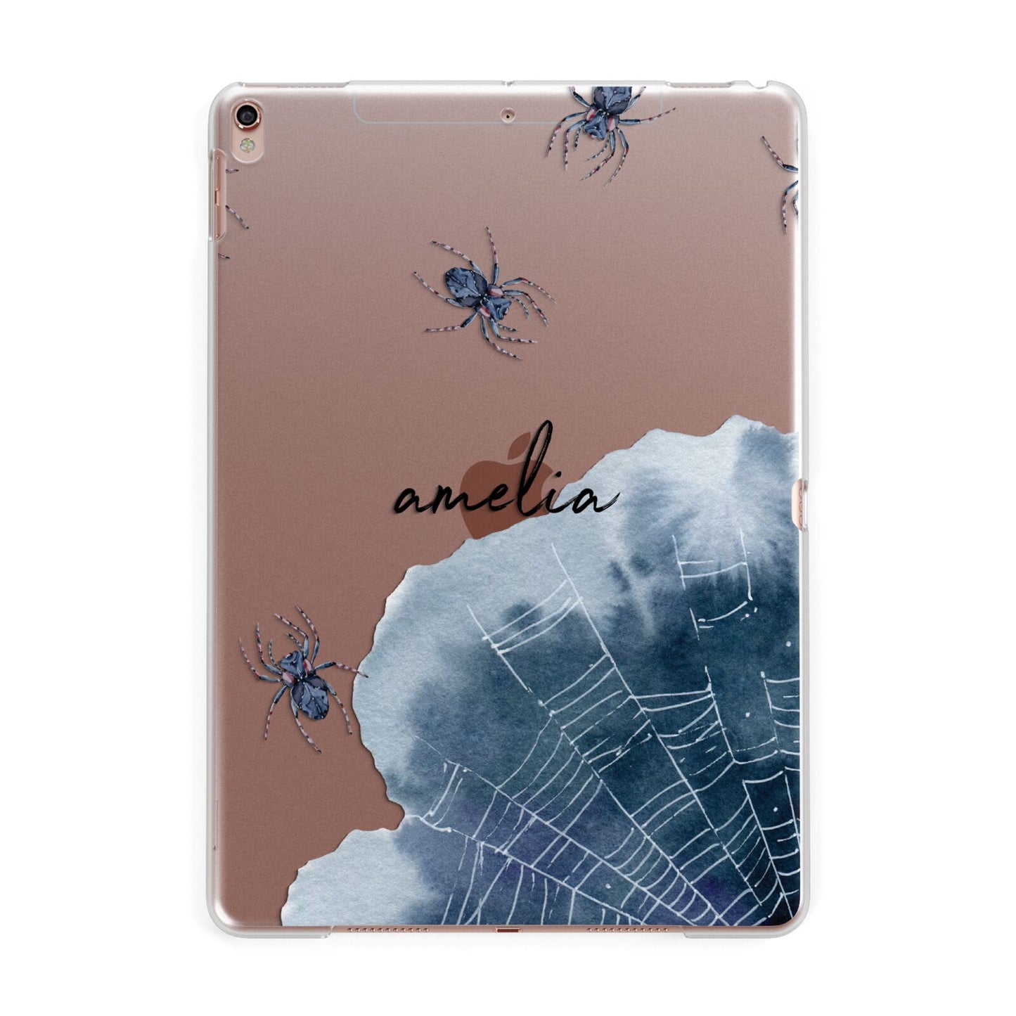 Personalised Halloween Spider Web Apple iPad Rose Gold Case