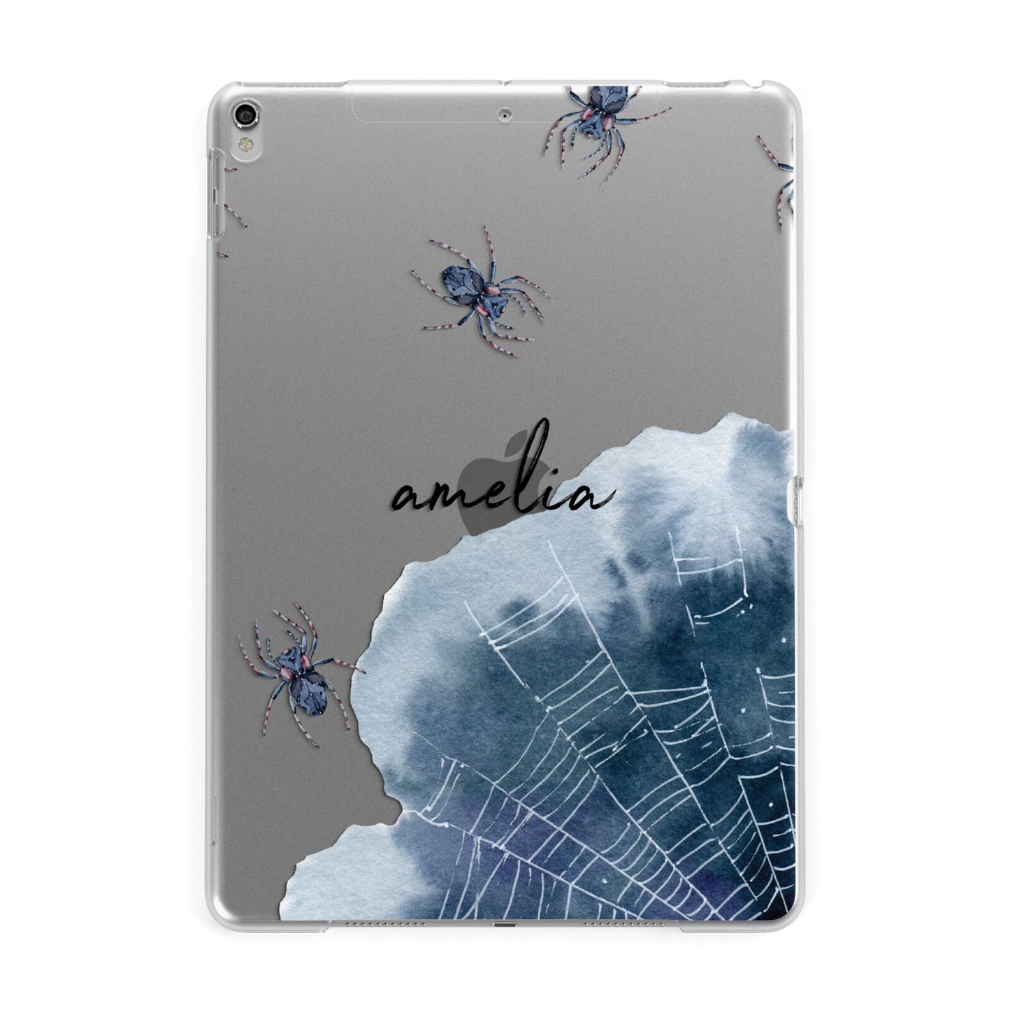 Personalised Halloween Spider Web Apple iPad Silver Case