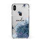 Personalised Halloween Spider Web Apple iPhone Xs Max Impact Case Black Edge on Silver Phone