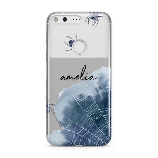 Personalised Halloween Spider Web Google Pixel Case