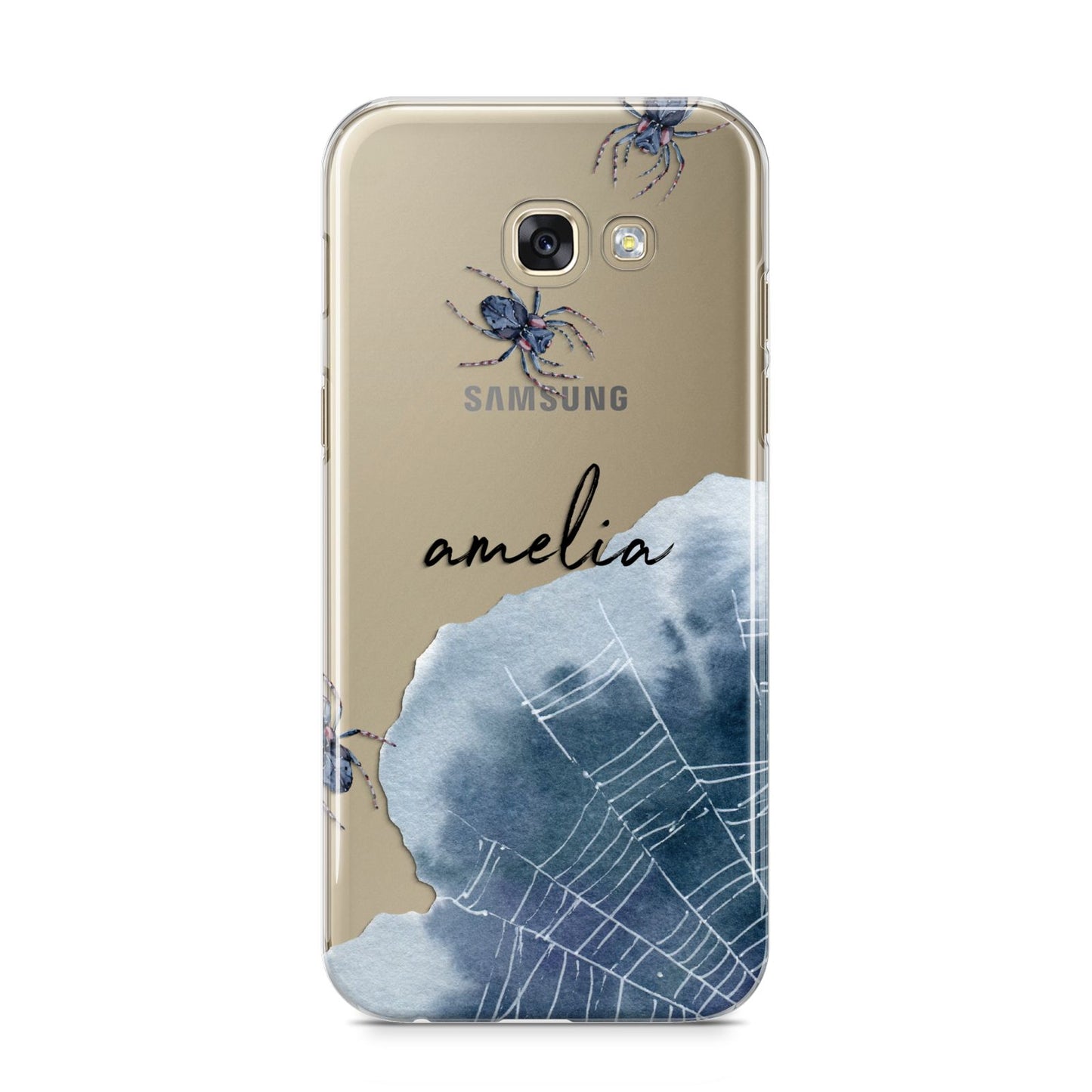 Personalised Halloween Spider Web Samsung Galaxy A5 2017 Case on gold phone