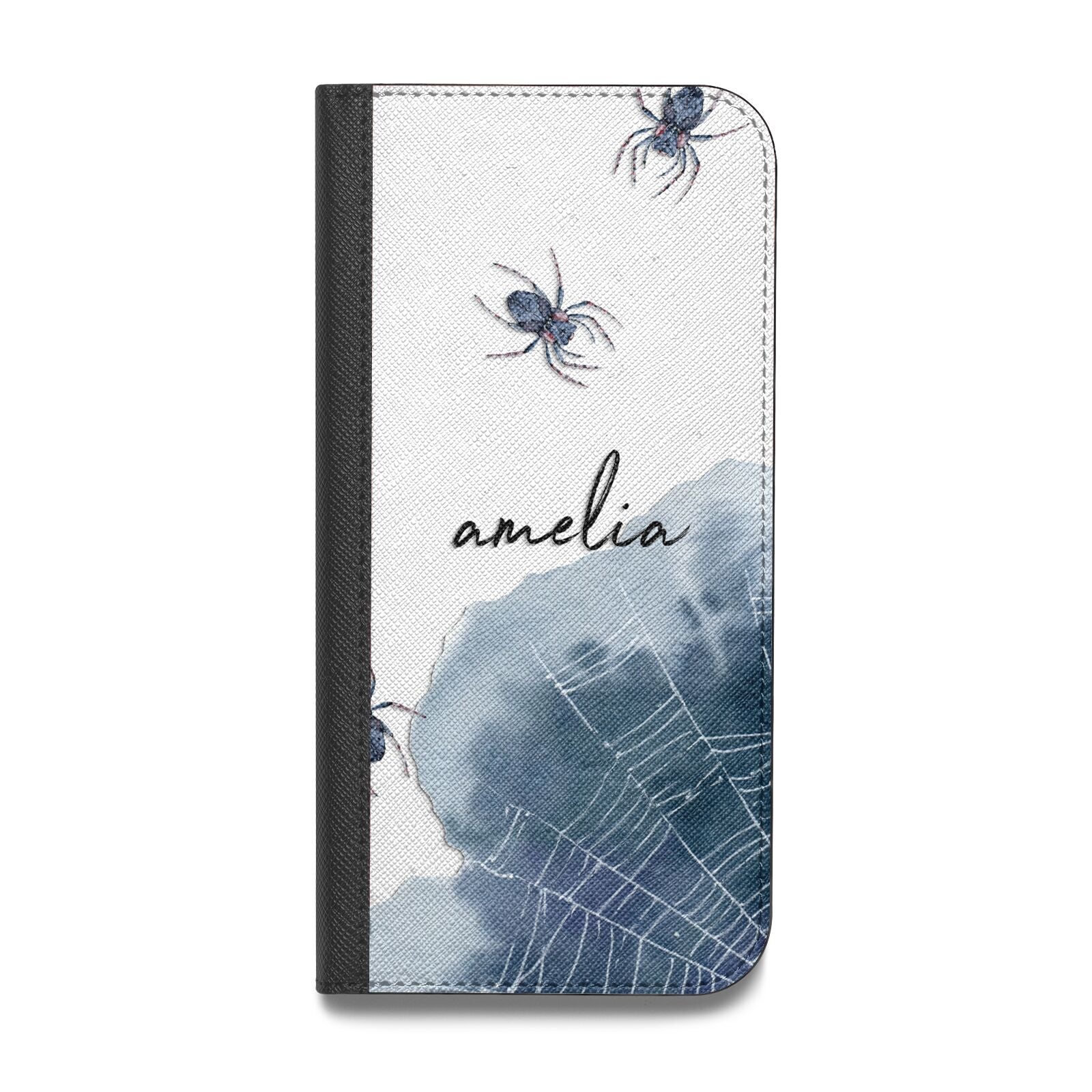 Personalised Halloween Spider Web Vegan Leather Flip Samsung Case