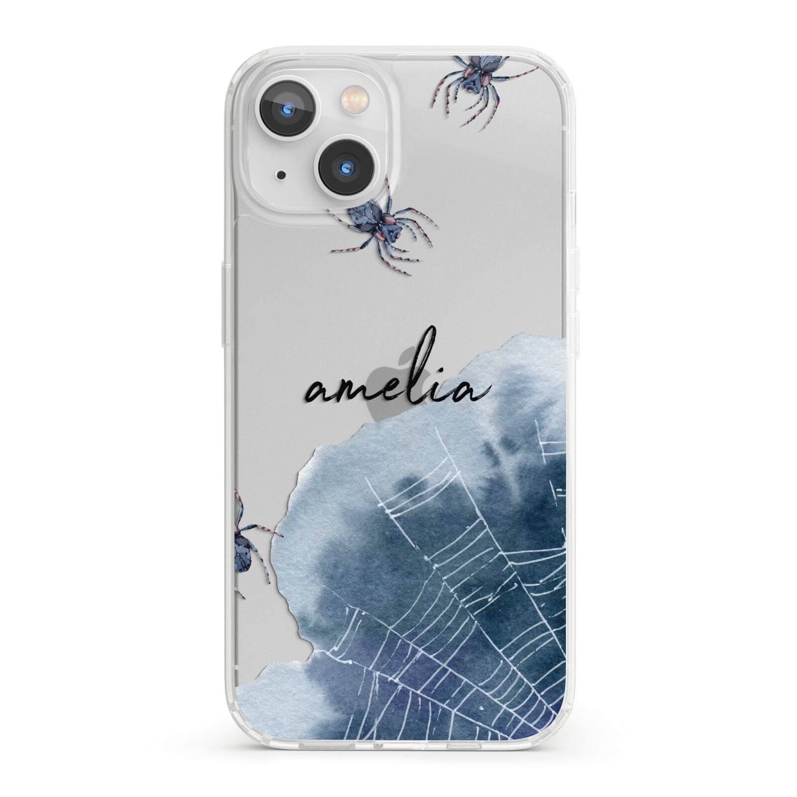 Personalised Halloween Spider Web iPhone 13 Clear Bumper Case