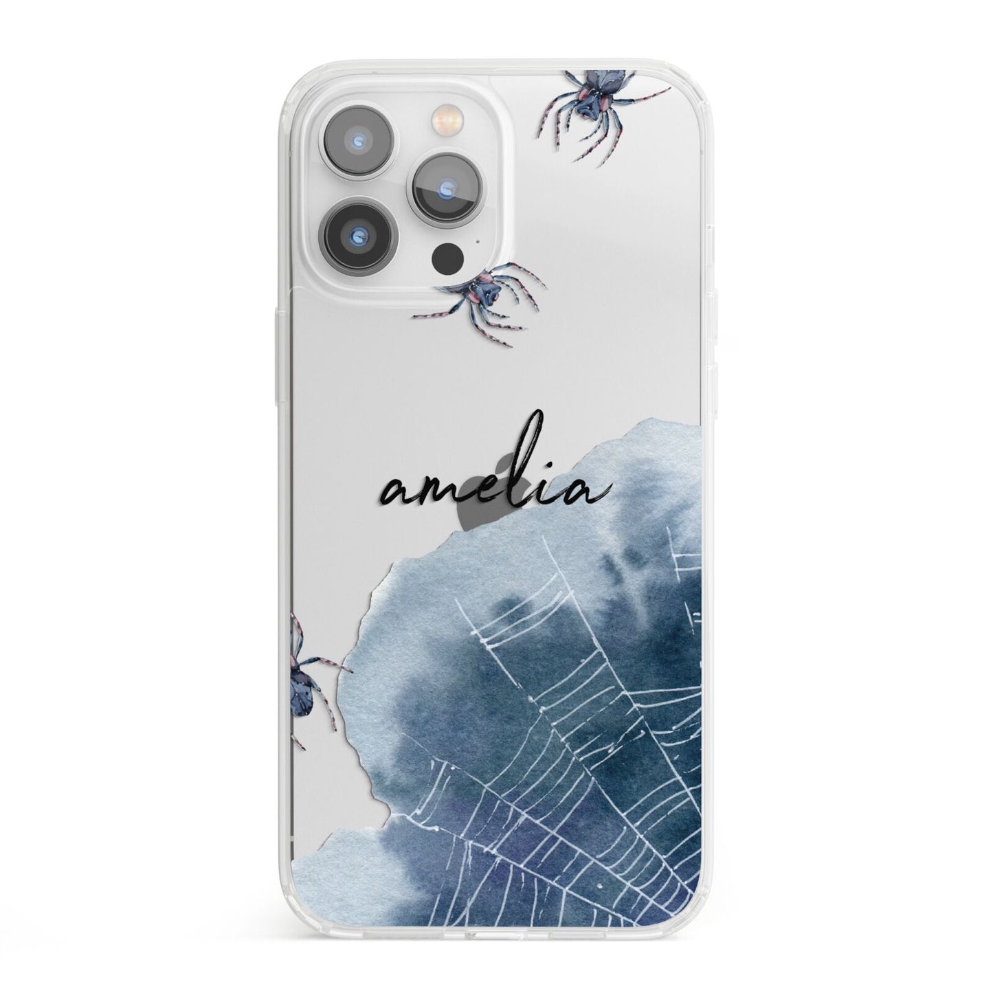 Personalised Halloween Spider Web iPhone 13 Pro Max Clear Bumper Case