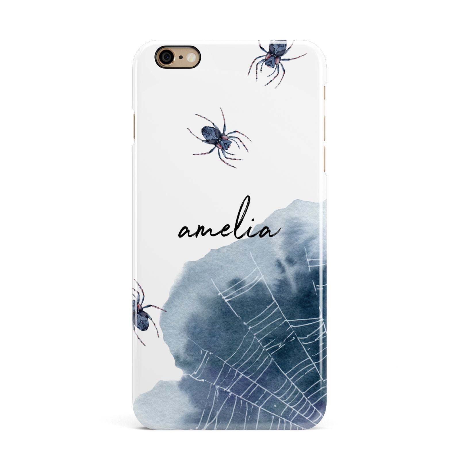 Personalised Halloween Spider Web iPhone 6 Plus 3D Snap Case on Gold Phone