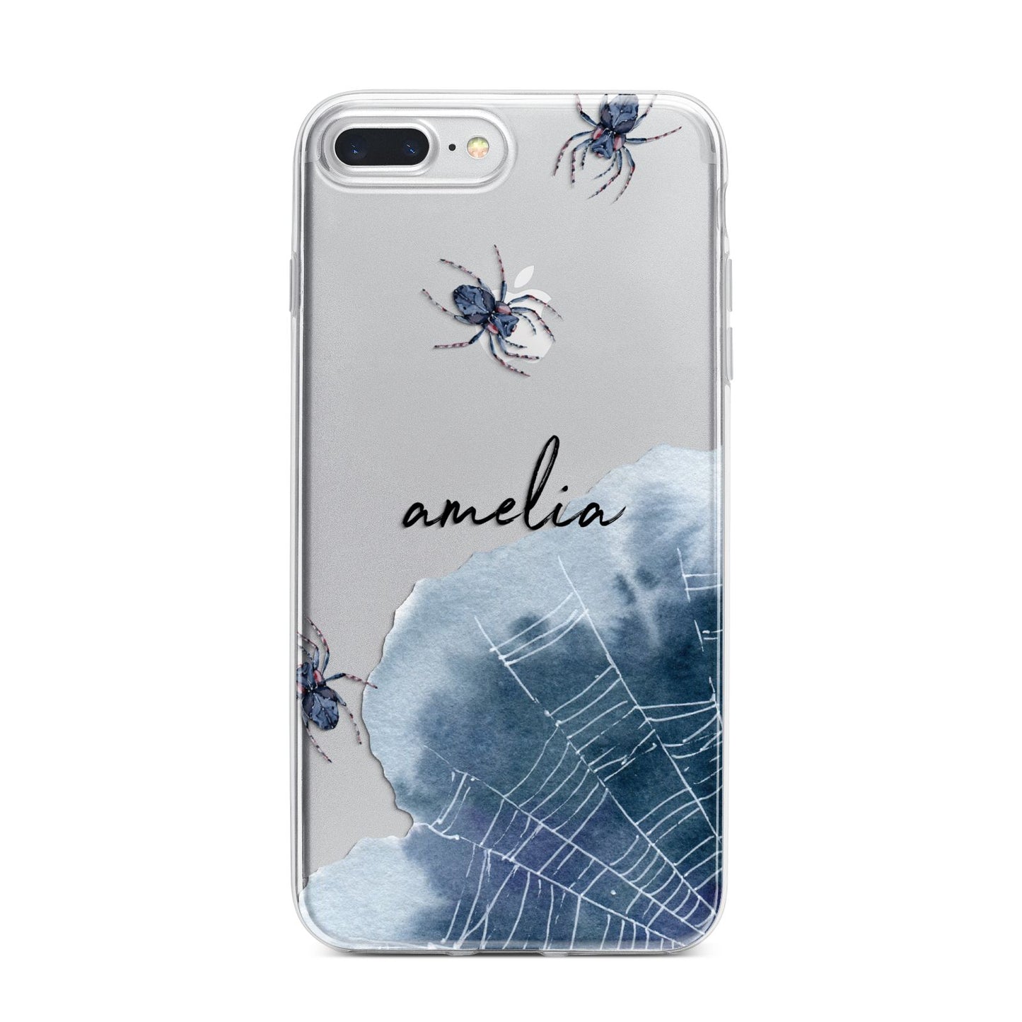 Personalised Halloween Spider Web iPhone 7 Plus Bumper Case on Silver iPhone
