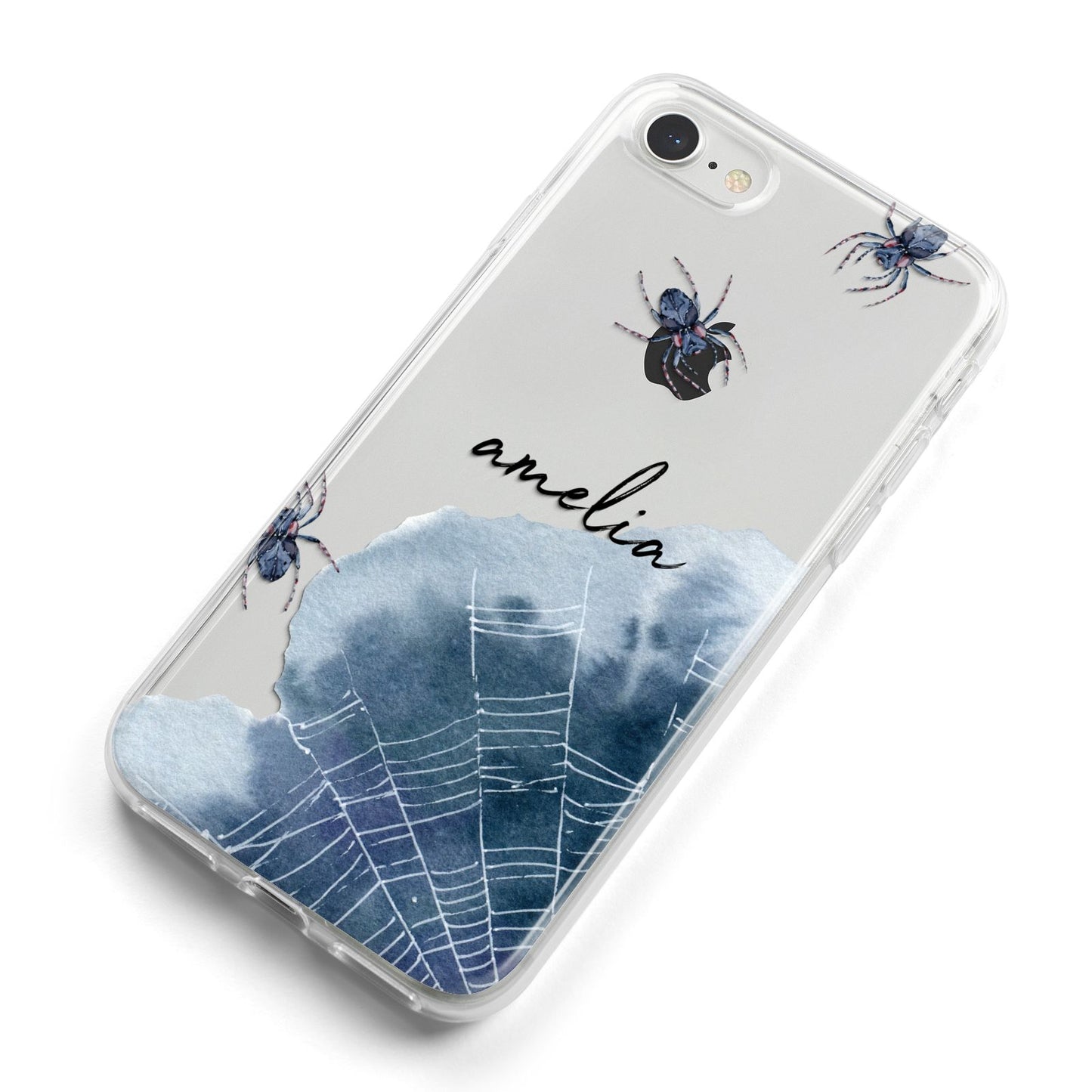 Personalised Halloween Spider Web iPhone 8 Bumper Case on Silver iPhone Alternative Image