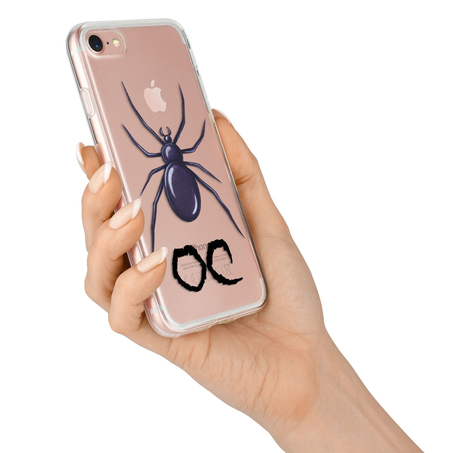 Personalised Halloween Spider iPhone 7 Bumper Case on Rose Gold iPhone Alternative Image