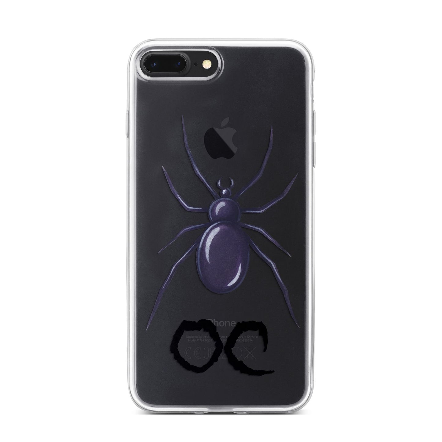 Personalised Halloween Spider iPhone 7 Plus Bumper Case on Black iPhone