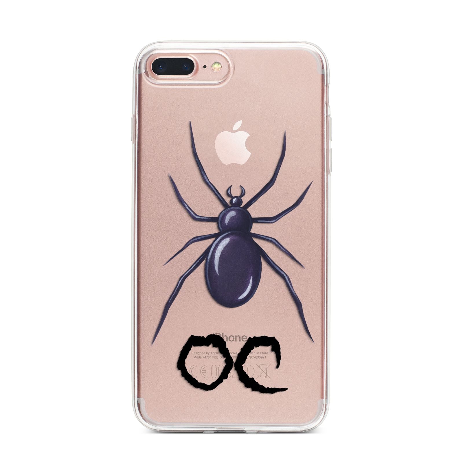 Personalised Halloween Spider iPhone 7 Plus Bumper Case on Rose Gold iPhone