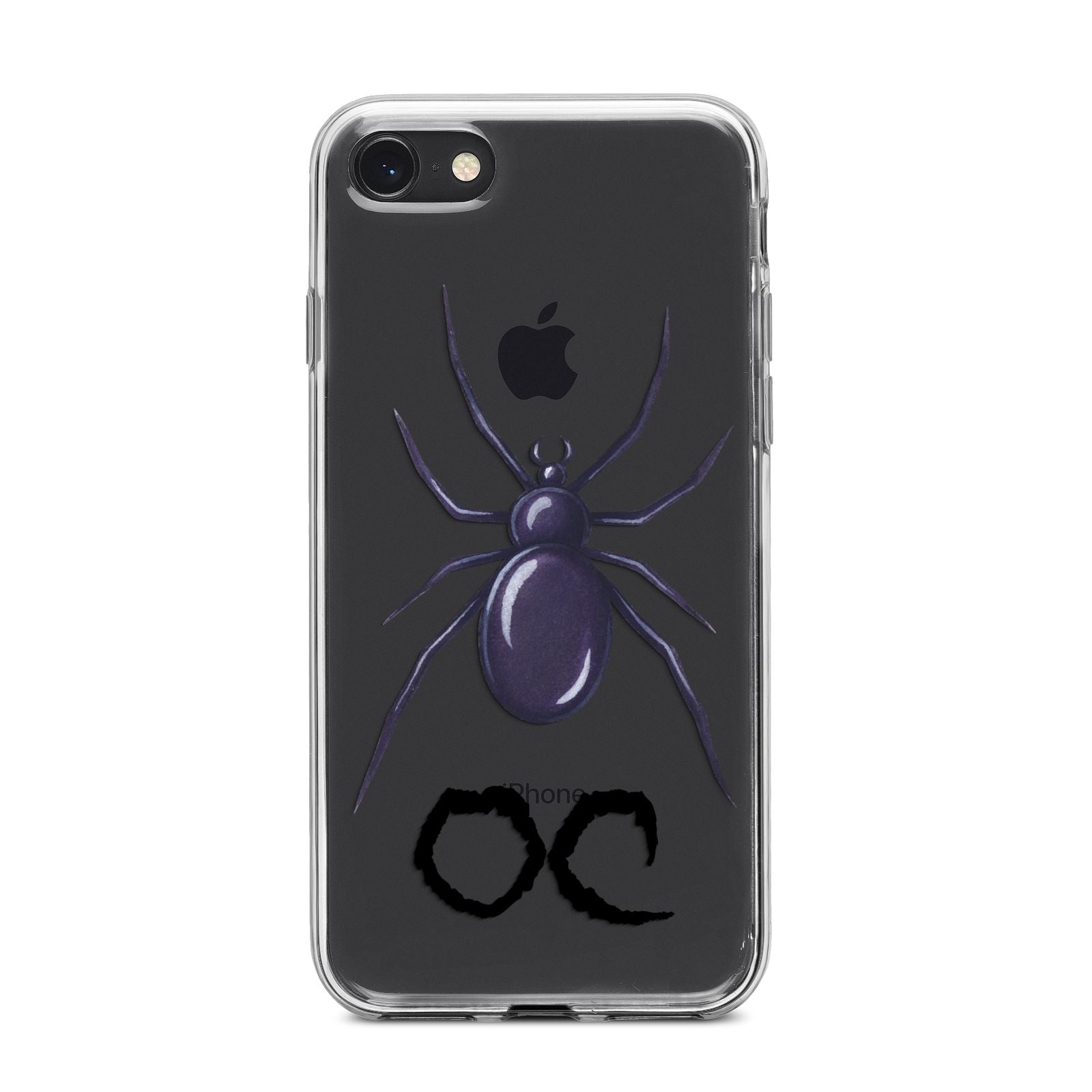 Personalised Halloween Spider iPhone 8 Bumper Case on Black iPhone
