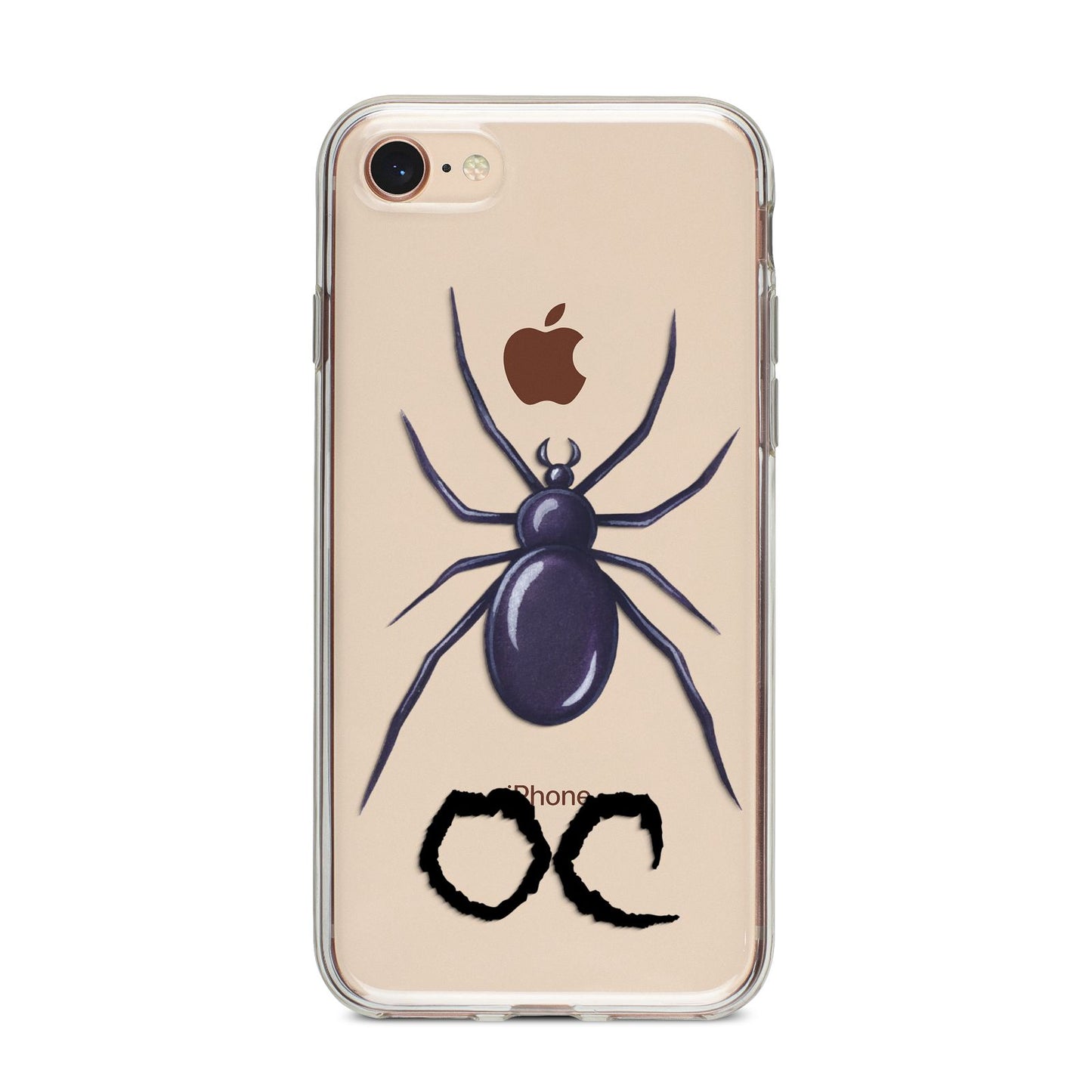 Personalised Halloween Spider iPhone 8 Bumper Case on Rose Gold iPhone