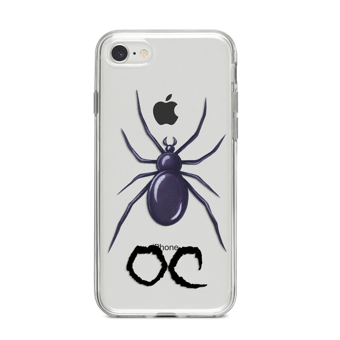 Personalised Halloween Spider iPhone 8 Bumper Case on Silver iPhone