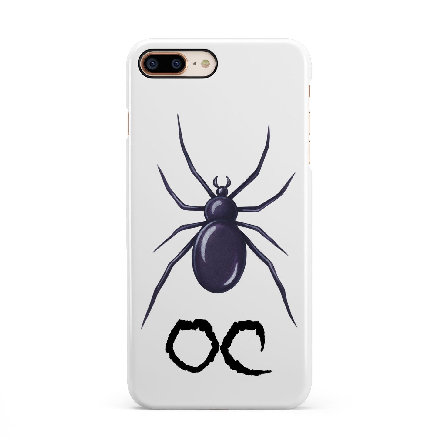 Personalised Halloween Spider iPhone 8 Plus 3D Snap Case on Gold Phone