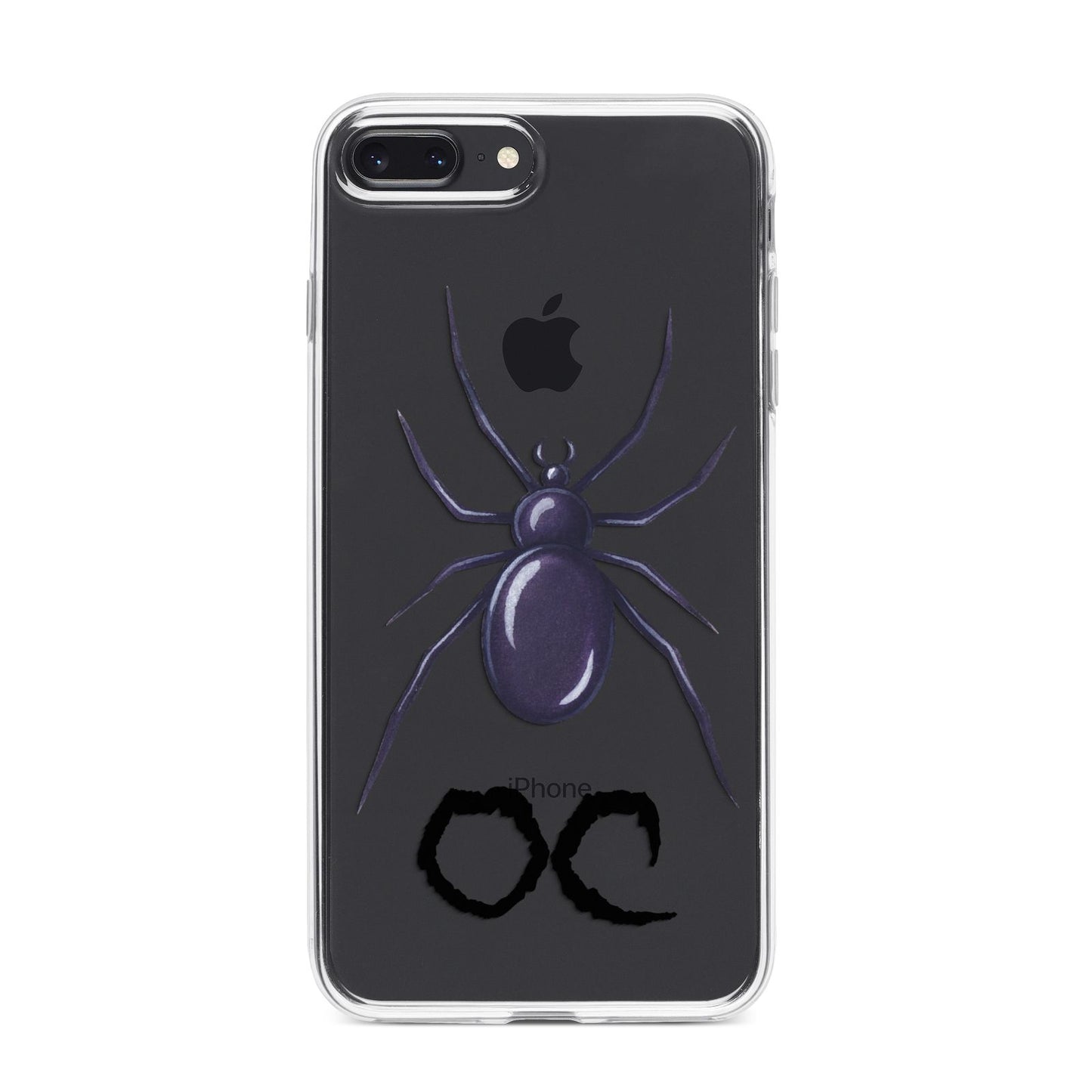 Personalised Halloween Spider iPhone 8 Plus Bumper Case on Black iPhone