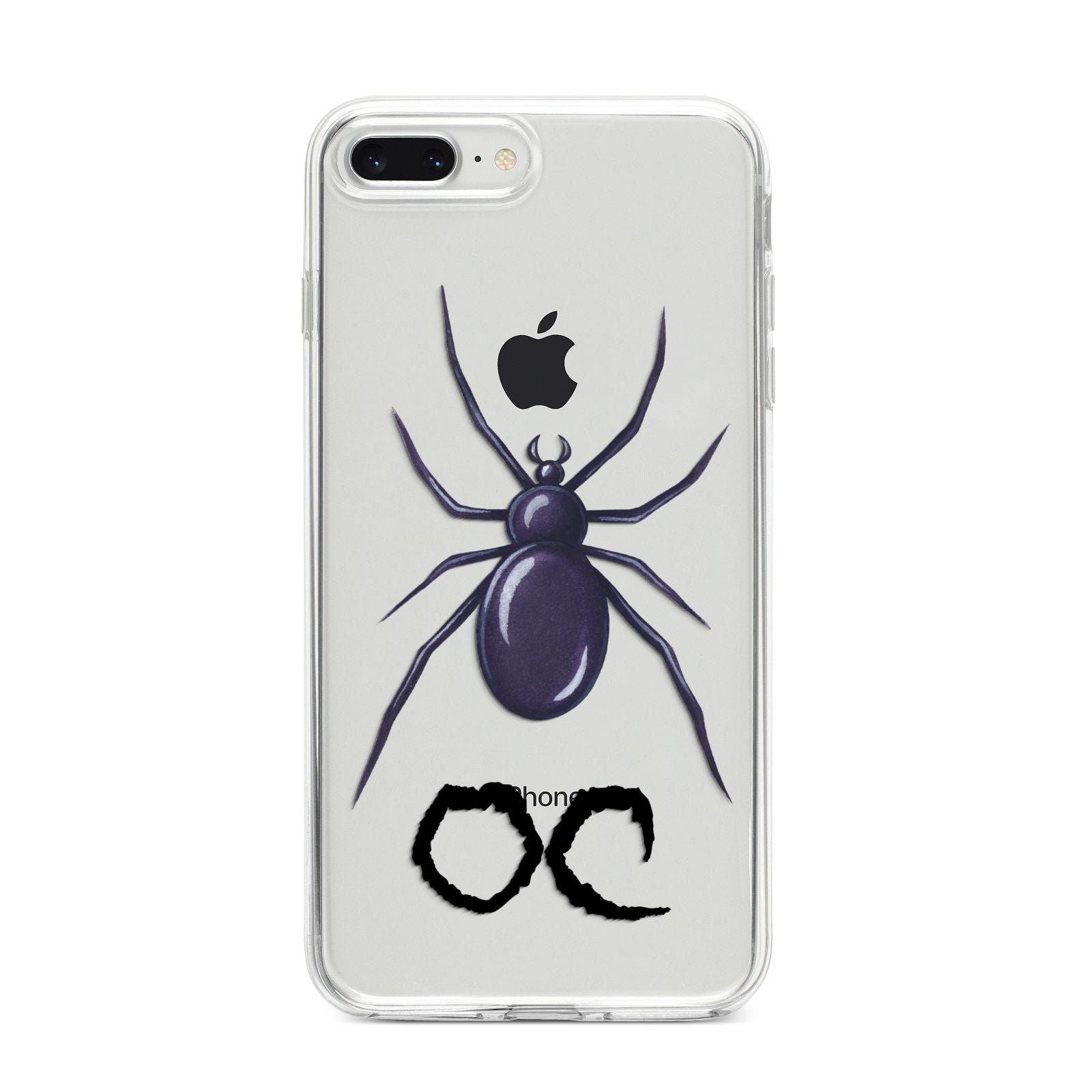 Personalised Halloween Spider iPhone 8 Plus Bumper Case on Silver iPhone