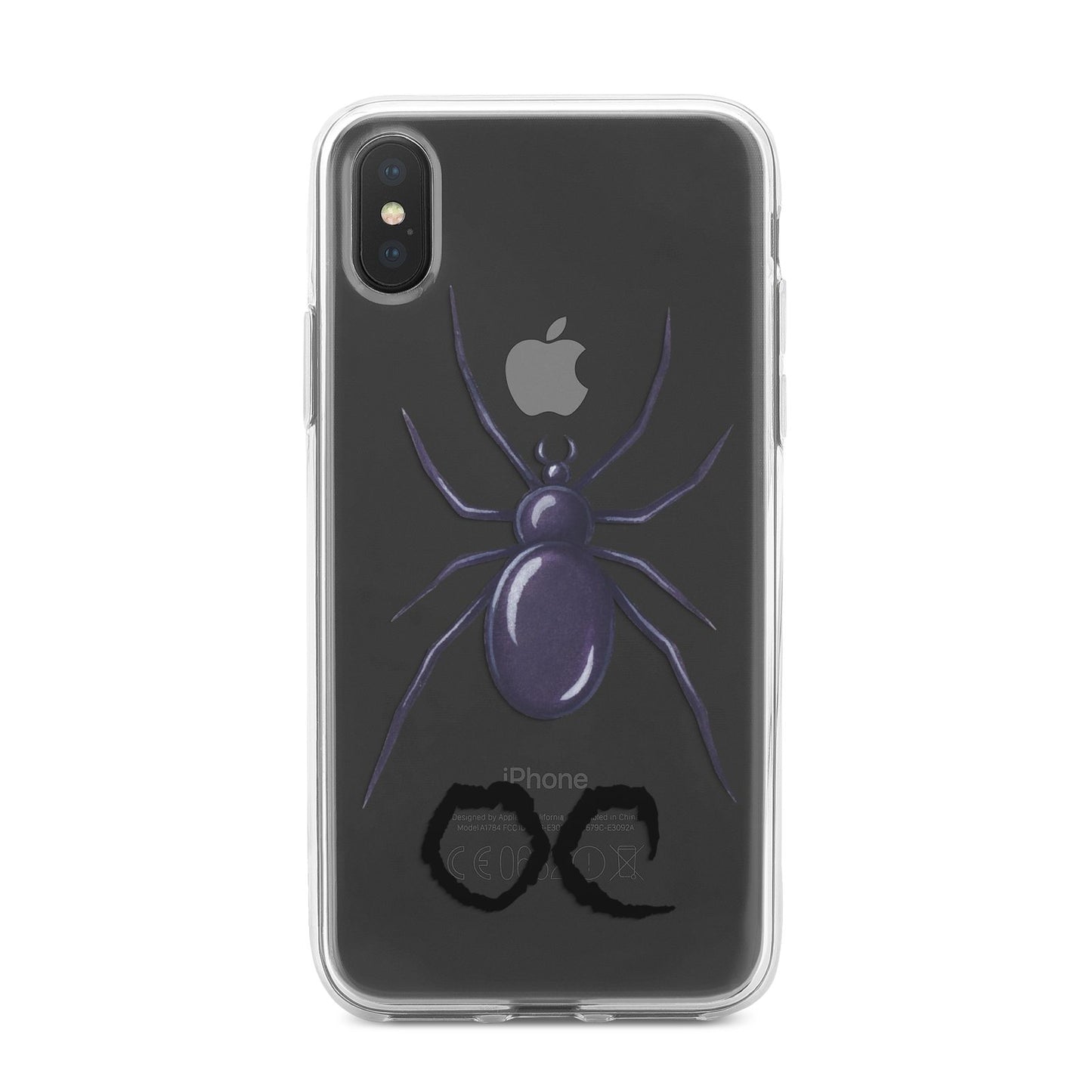 Personalised Halloween Spider iPhone X Bumper Case on Black iPhone Alternative Image 1