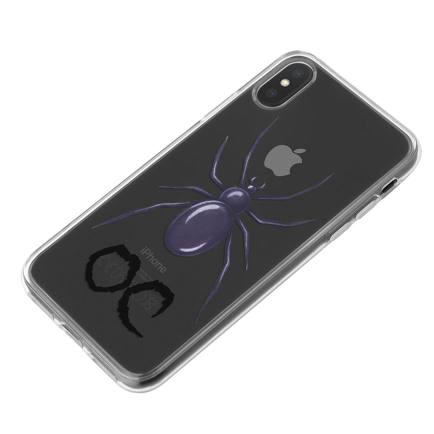 Personalised Halloween Spider iPhone X Bumper Case on Black iPhone
