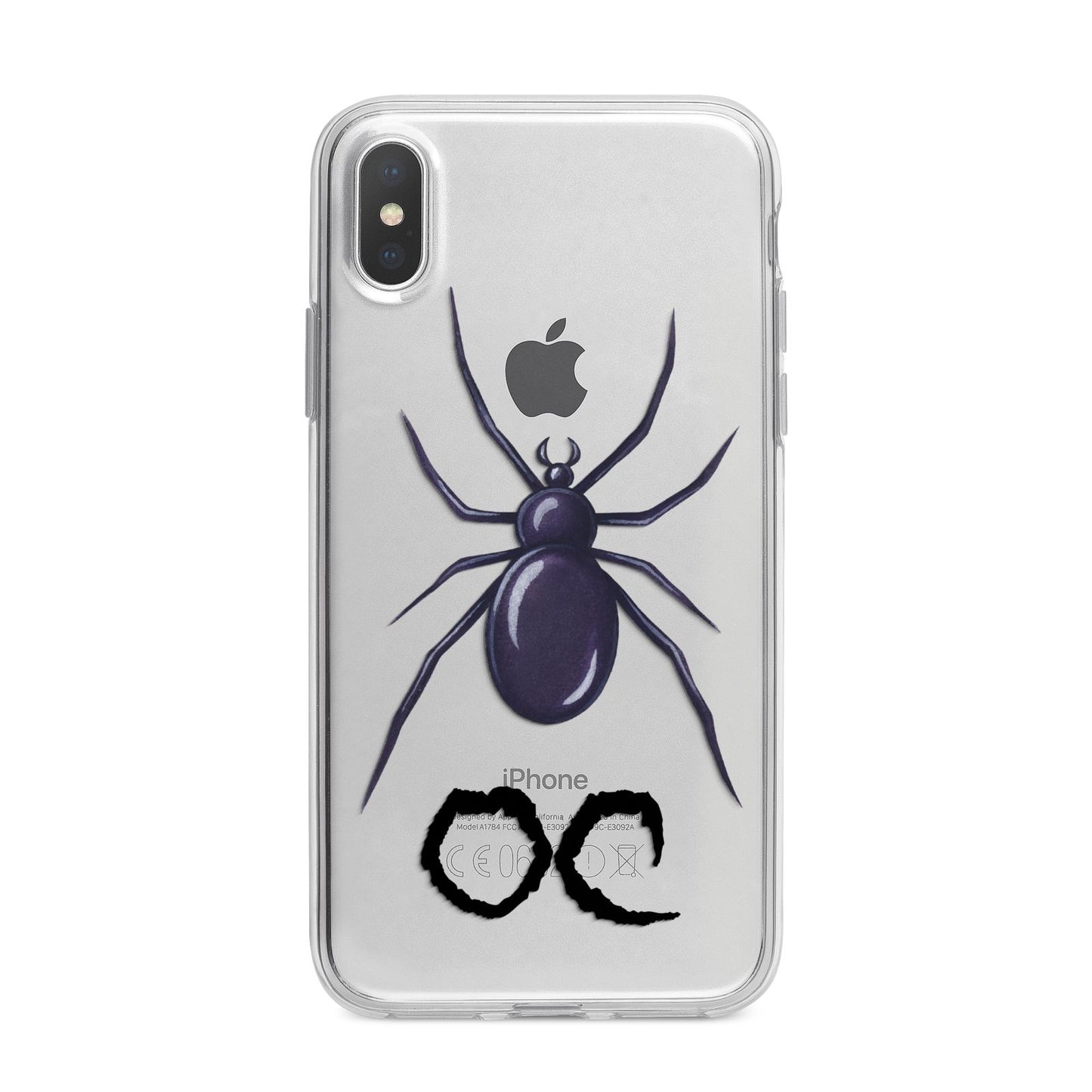 Personalised Halloween Spider iPhone X Bumper Case on Silver iPhone Alternative Image 1