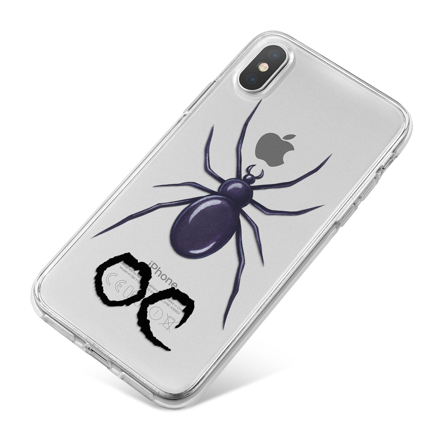 Personalised Halloween Spider iPhone X Bumper Case on Silver iPhone