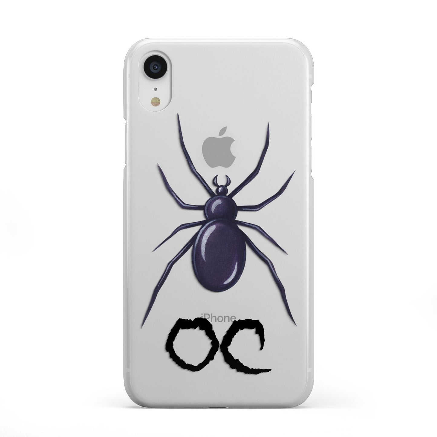 Personalised Halloween Spider iPhone XR 2D Snap Case on White Phone