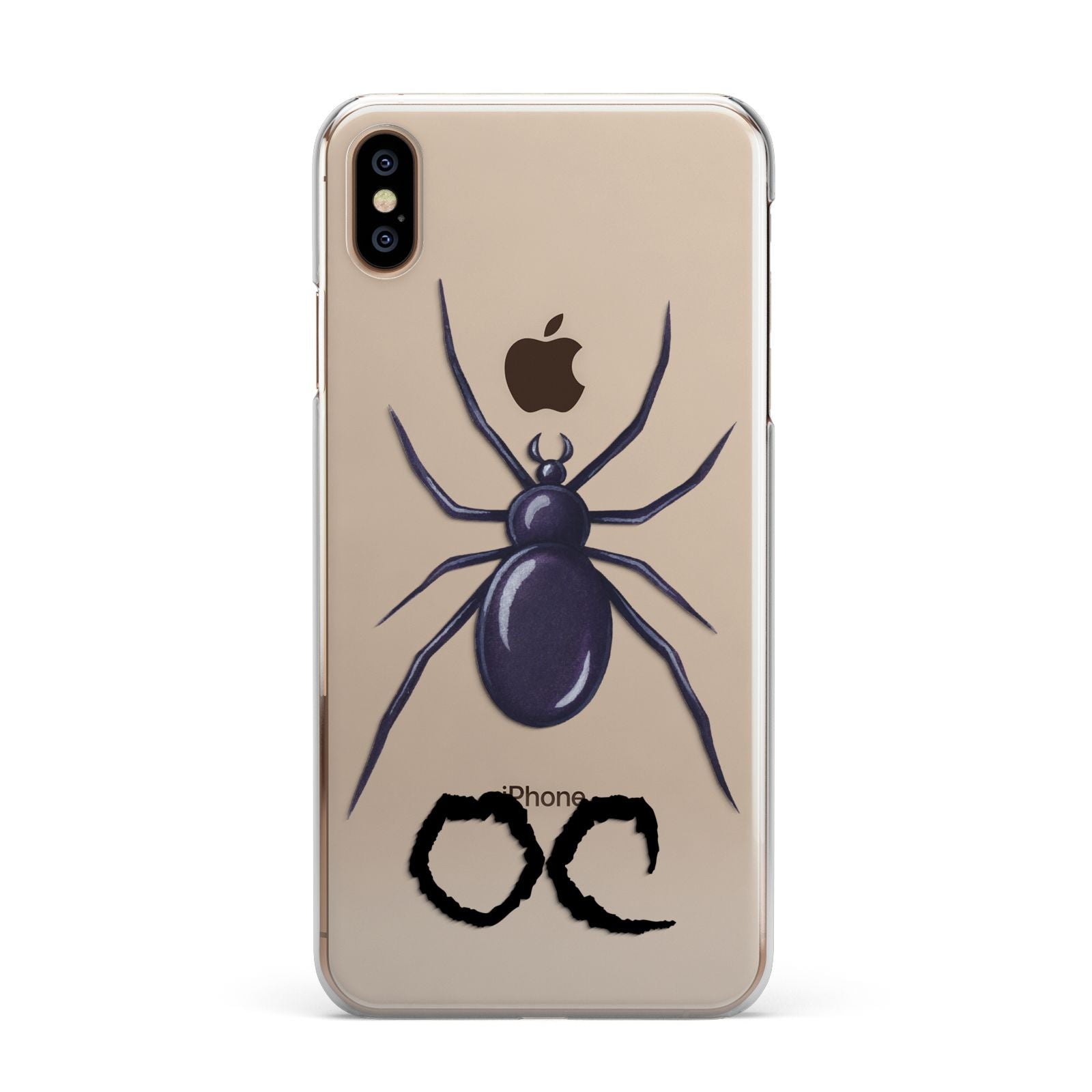 Personalised Halloween Spider iPhone XS Max 2D Snap Case on Gold Phone