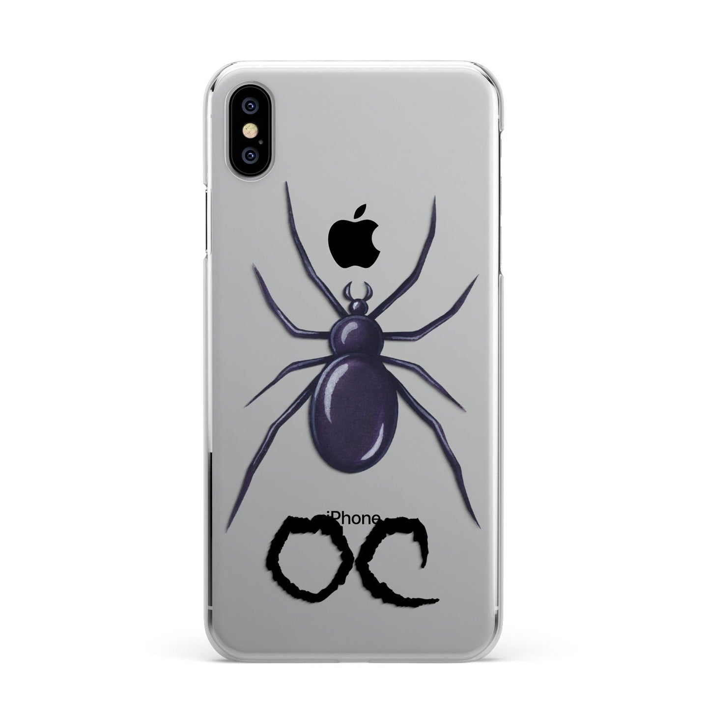 Personalised Halloween Spider iPhone XS Max 2D Snap Case on Silver Phone