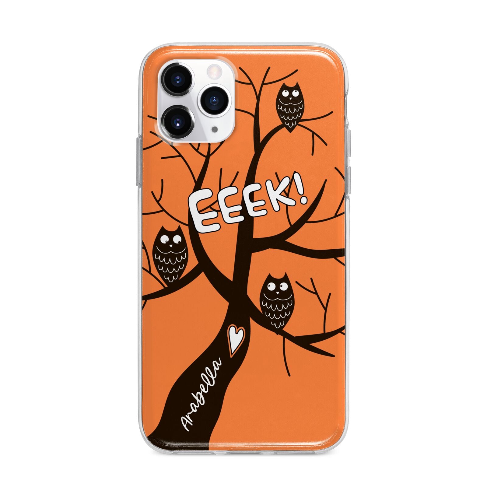 Personalised Halloween Tree Apple iPhone 11 Pro in Silver with Bumper Case