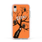 Personalised Halloween Tree Apple iPhone XR Impact Case Pink Edge on Silver Phone