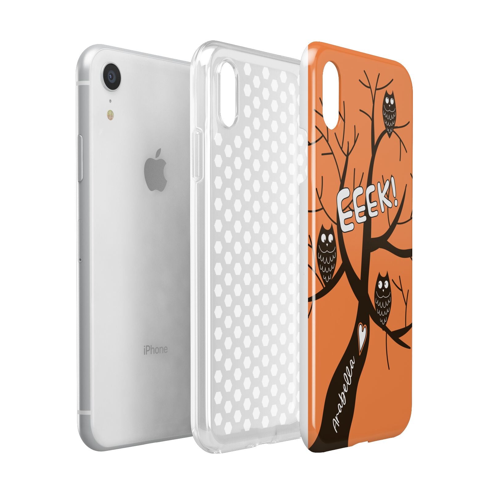 Personalised Halloween Tree Apple iPhone XR White 3D Tough Case Expanded view