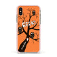 Personalised Halloween Tree Apple iPhone Xs Impact Case Pink Edge on Gold Phone
