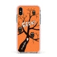 Personalised Halloween Tree Apple iPhone Xs Impact Case Pink Edge on Silver Phone