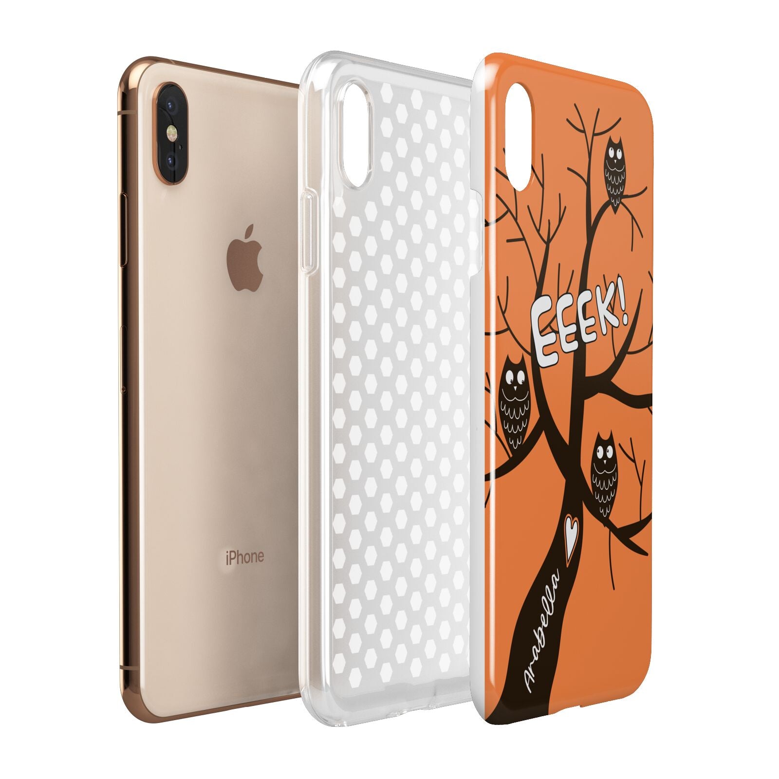 Personalised Halloween Tree Apple iPhone Xs Max 3D Tough Case Expanded View