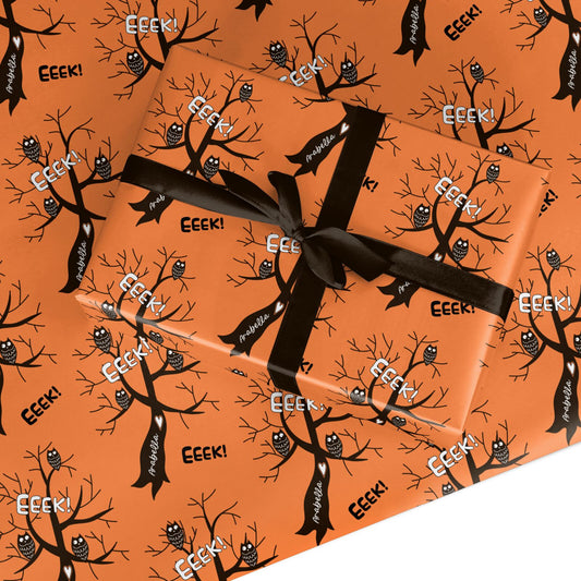 Personalised Halloween Tree Custom Wrapping Paper