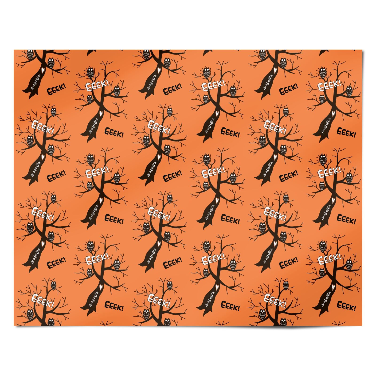 Personalised Halloween Tree Personalised Wrapping Paper Alternative