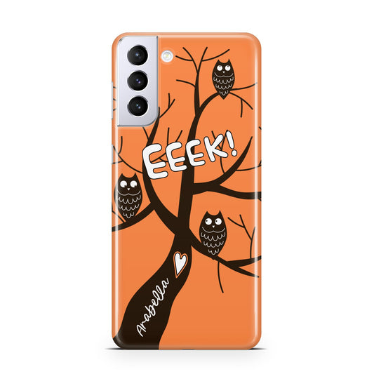 Personalised Halloween Tree Samsung S21 Plus Phone Case